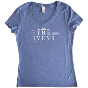 Blue V-Neck Fitted Tee