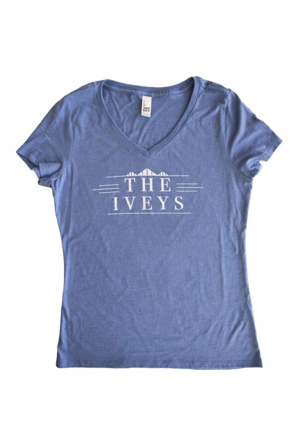 Blue V-Neck Fitted Tee